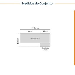 Lavanderia Modulada 2 Peças 1 Armário Aéreo 3 Portas 1 Balcão Ipanema Cabecasa Madeiramadeira - 3