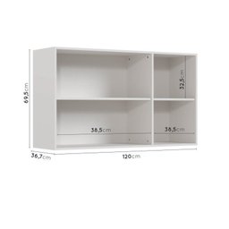 Lavanderia Modulada 2 Peças 1 Armário Aéreo 3 Portas 1 Balcão Ipanema Cabecasa Madeiramadeira - 8