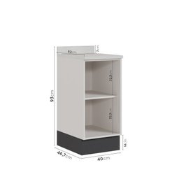 Lavanderia Modulada 2 Peças 1 Armário Aéreo 3 Portas 1 Balcão Ipanema Cabecasa Madeiramadeira - 9