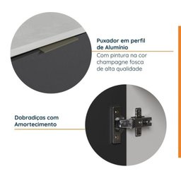 Lavanderia Modulada 2 Peças 1 Armário Aéreo 3 Portas 1 Balcão Ipanema Cabecasa Madeiramadeira - 5