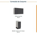Ver imagem 4 de Lavanderia Modulada 2 Peças 1 Armário Aéreo 3 Portas 1 Balcão Ipanema CabeCasa MadeiraOriginals Cinza/Grafite Trama