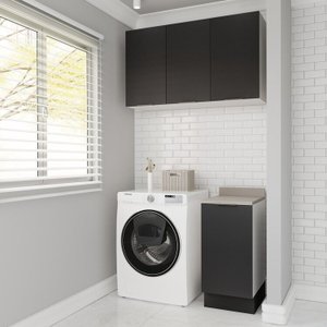 Lavanderia Modulada 2 Peças 1 Armário Aéreo 3 Portas 1 Balcão Ipanema Cabecasa Madeiramadeira