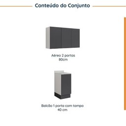 Lavanderia Modulada 2 Peças 1 Armário Aéreo 3 Portas 1 Balcão Ipanema Cabecasa Madeiramadeira - 4