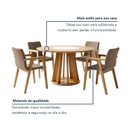 Ver imagem 7 de Conjunto Sala de Jantar 4 Lugares Redonda com Prato Giratório Mesa e Cadeira Flora Marrom/Cinamomo/Off White/Linho Bege
