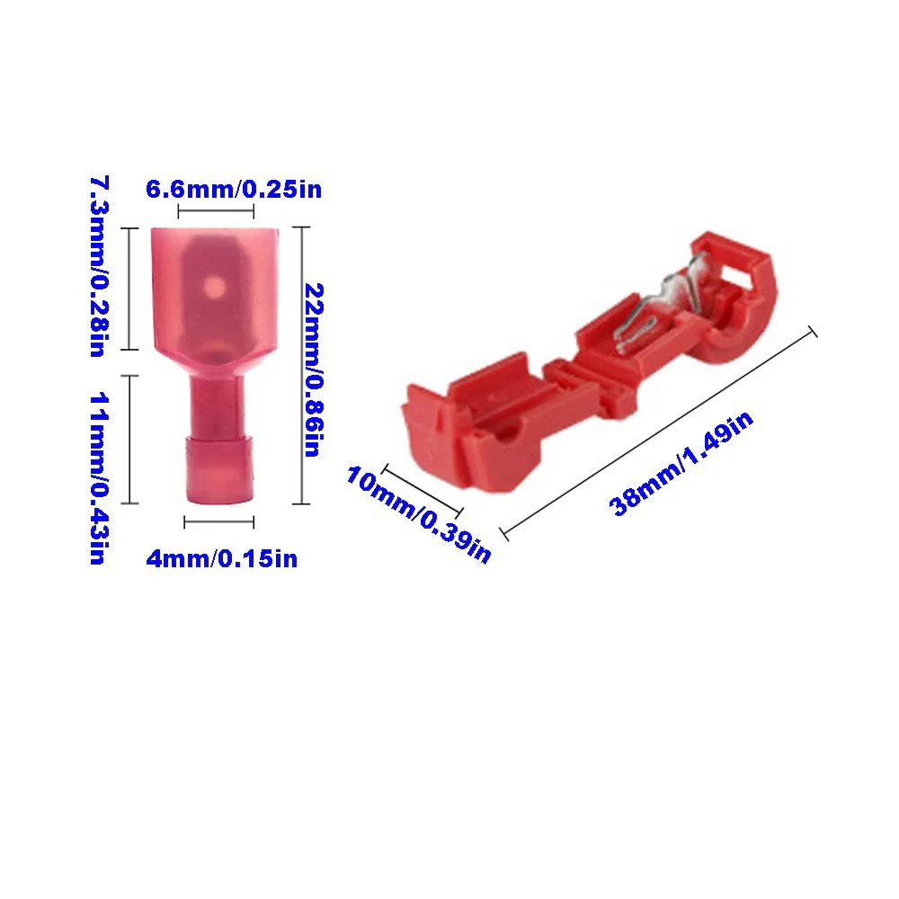 50x Conector Derivação Tipo T Vermelho até 1,5 Emenda Rápida - 2