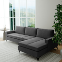 Ver imagem 2 de Sofá 3 Lugares Living Fixo Viena com Chaise 2,40m em Linho:cinza Pérola