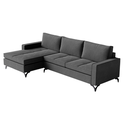 Ver imagem 1 de Sofá 3 Lugares Living Fixo Viena com Chaise 2,40m em Linho:cinza Pérola