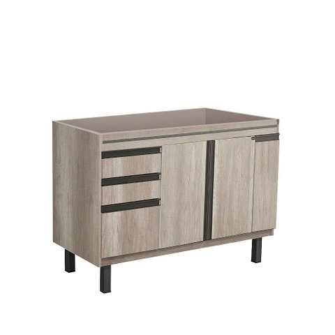 Gabinete Cozinha Mdf 1,14m Elegance com 5 Pés Pré-montado:barrique