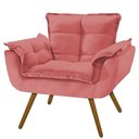 Ver imagem 2 de Conjunto 2 Poltronas Decorativas Para Sala Opala Pés Palito Suede Rosa Moraes Decor