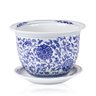 Vaso Porcelana Azul e Branco "p" com Prato - 1