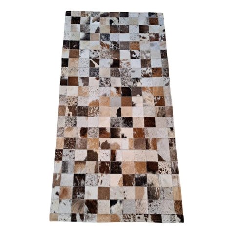 Tapete de Couro Passadeira Natural Bege Tricolor 2,00 x 0,60 m