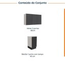 Ver imagem 4 de Lavanderia Modulada 2 Peças sem Tampo com Rodapé Ipanema CabeCasa MadeiraOriginals Cinza/Grafite Trama