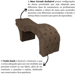 Maca Estofada Reclinável Sobrancelhas Cílios Suede Beatriz Cor:marrom - 5