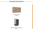 Ver imagem 4 de Lavanderia Modulada 2 Peças 1 Armário Aéreo 3 Portas 1 Balcão Ipanema CabeCasa MadeiraOriginals Cinza/Grafite Trama/Acácia