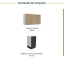 Ver imagem 4 de Lavanderia Modulada 2 Peças sem Tampo com Rodapé Ipanema CabeCasa MadeiraOriginals Cinza/Grafite Trama/Acácia