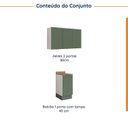 Ver imagem 4 de Lavanderia Modulada 2 Peças 1 Armário Aéreo 3 Portas 1 Balcão Ipanema CabeCasa MadeiraOriginals Verde/Folha