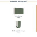 Ver imagem 4 de Lavanderia Modulada 2 Peças sem Tampo com Rodapé Ipanema CabeCasa MadeiraOriginals Verde/Folha