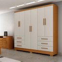 Ver imagem 4 de Guarda Roupa Casal Berlim 6 Portas 6 Gavetas Cinamomo Fendi com Pés - Novo Horizonte