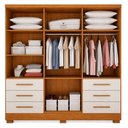 Ver imagem 3 de Guarda Roupa Casal Berlim 6 Portas 6 Gavetas Cinamomo Fendi com Pés - Novo Horizonte