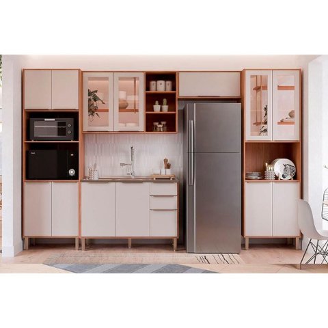 Cozinha Modulada Mgm 5 Peças Brilhante C5p162 Cinamomo/off