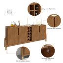 Ver imagem 3 de Aparador Buffet Lizz com Adega 190cm Marrom Cedro