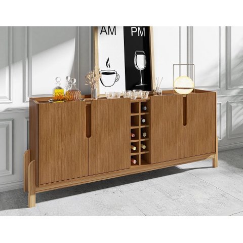 Aparador Buffet Lizz com Adega 190cm Marrom Cedro