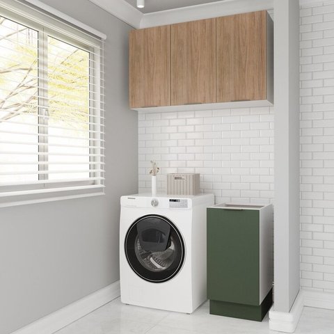 Lavanderia Modulada 2 Peças sem Tampo com Rodapé Ipanema CabeCasa MadeiraOriginals