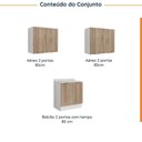 Ver imagem 4 de Lavanderia Planejada 3 Peças 2 Armários Aéreos 1 Balcão 2 Portas Ipanema CabeCasa MadeiraOriginals Marrom/Acácia
