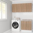 Ver imagem 1 de Lavanderia Modulada 3 Peças 2 Armários Aéreos 1 Balcão 2 Portas Ipanema CabeCasa MadeiraOriginals