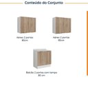 Ver imagem 4 de Lavanderia Modulada 3 Peças 2 Armários Aéreos 1 Balcão 2 Portas Ipanema CabeCasa MadeiraOriginals Marrom/Acácia