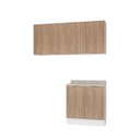 Ver imagem 2 de Lavanderia Modulada 3 Peças 2 Armários Aéreos 1 Balcão 2 Portas Ipanema CabeCasa MadeiraOriginals