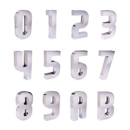 Números e Letras Residenciais / Comerciais Cromado 3D 19cm:3 - 2
