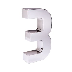 Números e Letras Residenciais / Comerciais Cromado 3D 19cm:3