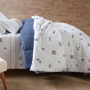 Edredom Solteiro com Fronha 200 Fios Esporte de Verão - Naturalle Fashion Estampado