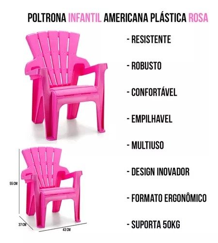 Conjunto de Mesa e 2 Cadeiras Infantil Americana Colorida - 5