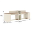 Ver imagem 6 de Estação de Trabalho 4 Lugares Office Smart 4 Mesas 2 Armários 2 Aparador - Off White e Cedro