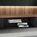 Ver imagem 7 de Painel Home Suspenso 1.8 para Tv até 55" com Fita Led Mdp/mdf Shawn Preto/castanho G26 - Gran Belo