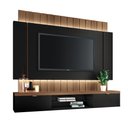 Ver imagem 1 de Painel Home Suspenso 1.8 para Tv até 55" com Fita Led Mdp/mdf Shawn Preto/castanho G26 - Gran Belo