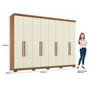 Ver imagem 6 de Guarda Roupa Casal 8 Portas 4 Gavetas Master New Jatobá Areia Acetinado com Pés - Santos Andirá