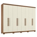 Ver imagem 1 de Guarda Roupa Casal 8 Portas 4 Gavetas Master New Jatobá Areia Acetinado com Pés - Santos Andirá