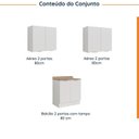 Ver imagem 4 de Lavanderia Modulada 3 Peças 2 Armários Aéreos 1 Balcão 2 Portas Ipanema CabeCasa MadeiraOriginals