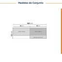 Ver imagem 3 de Lavanderia Modulada 3 Peças 2 Armários Aéreos 1 Balcão 2 Portas Ipanema CabeCasa MadeiraOriginals Branco