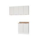 Ver imagem 2 de Lavanderia Planejada 3 Peças 2 Armários Aéreos 1 Balcão 2 Portas Ipanema CabeCasa MadeiraOriginals Branco