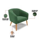 Ver imagem 6 de Kit 01 Namoradeira 02 Lugares e 01 Poltrona Stella Veludo Pés Palito Castanho - D’Rossi - Verde