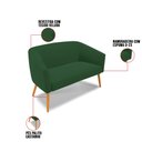 Ver imagem 5 de Kit 01 Namoradeira 02 Lugares e 01 Poltrona Stella Veludo Pés Palito Castanho - D’Rossi - Verde