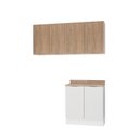 Ver imagem 2 de Lavanderia Planejada 3 Peças 2 Armários Aéreos 1 Balcão 2 Portas Ipanema CabeCasa MadeiraOriginals Marrom/Branco/Acácia