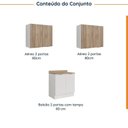 Ver imagem 4 de Lavanderia Modulada 3 Peças 2 Armários Aéreos 1 Balcão 2 Portas Ipanema CabeCasa MadeiraOriginals Marrom/Branco/Acácia