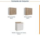Ver imagem 4 de Lavanderia Planejada 3 Peças 2 Armários Aéreos 1 Balcão 2 Portas Ipanema CabeCasa MadeiraOriginals Marrom/Branco/Acácia