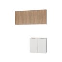 Ver imagem 2 de Conjunto Lavanderia Planejado 3 Peças sem Tampo sem Rodapé Ipanema CabeCasa MadeiraOriginals Marrom/Branco/Acácia