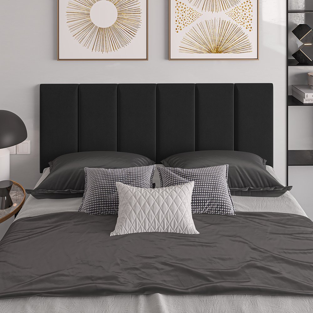 Cabeceira Dubai Cama de Casal 1,40 Cm - Jm3 Móveis:preto (suede)